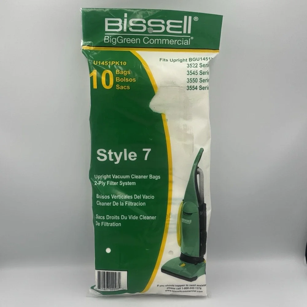 10 Bissell Upright Vacuum Cleaner Bags Style 7 BGU1451T fits 3522 3545 3550 3554
